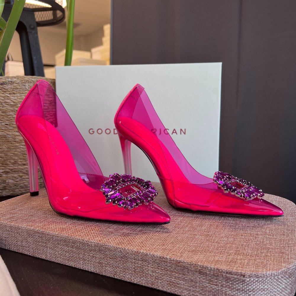 Good American CINDER-F*CKING-RELLA Hot Pink PUMP SIZE 7.5 - Picture 3 of 6